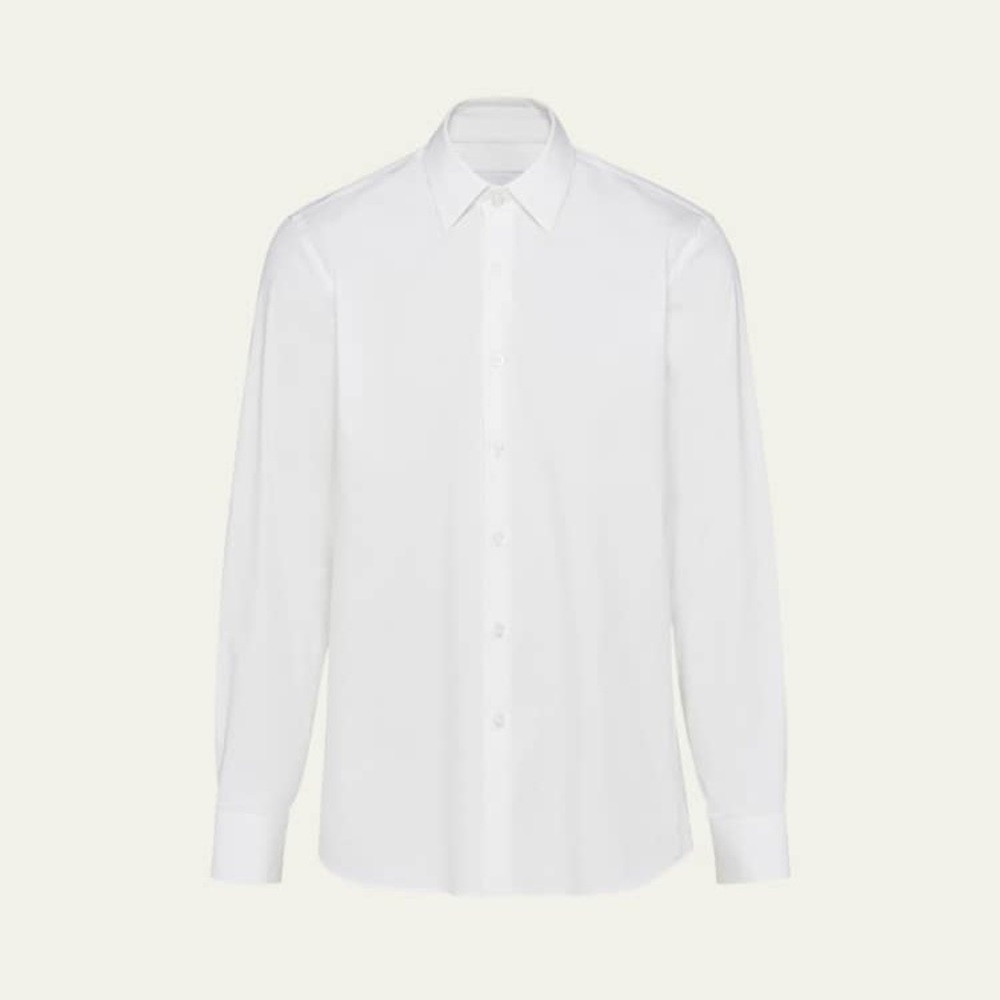 PRADA Men's Classic Stretch Poplin Sport Shirt